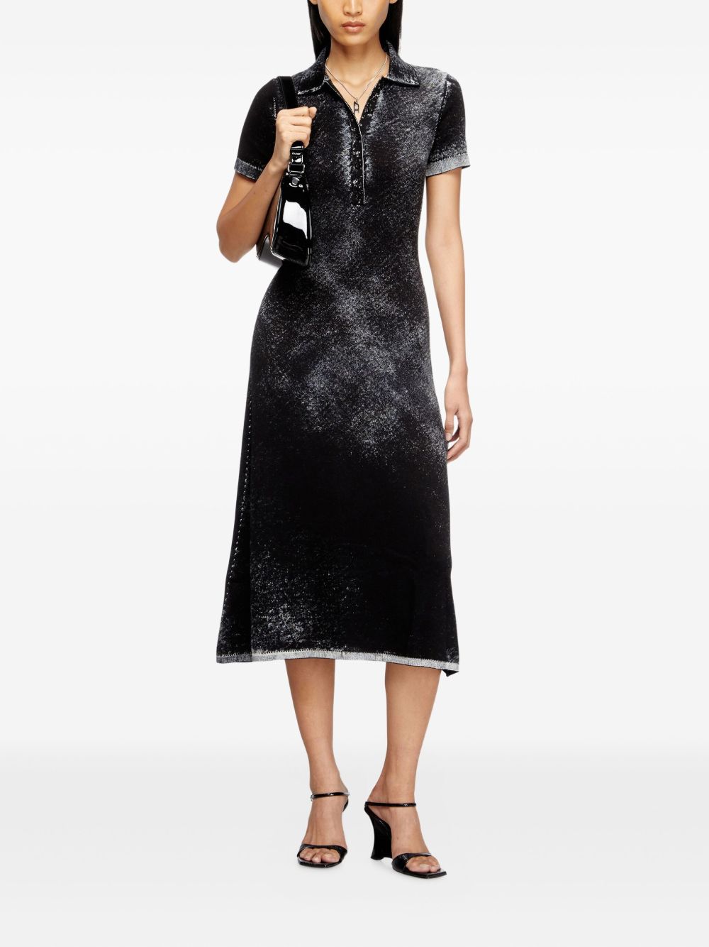Midi Dress with Button Placket