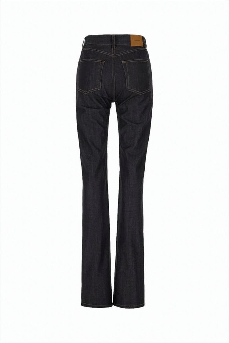 Classic Straight-Leg Denim Pants with Mid-Rise Waist