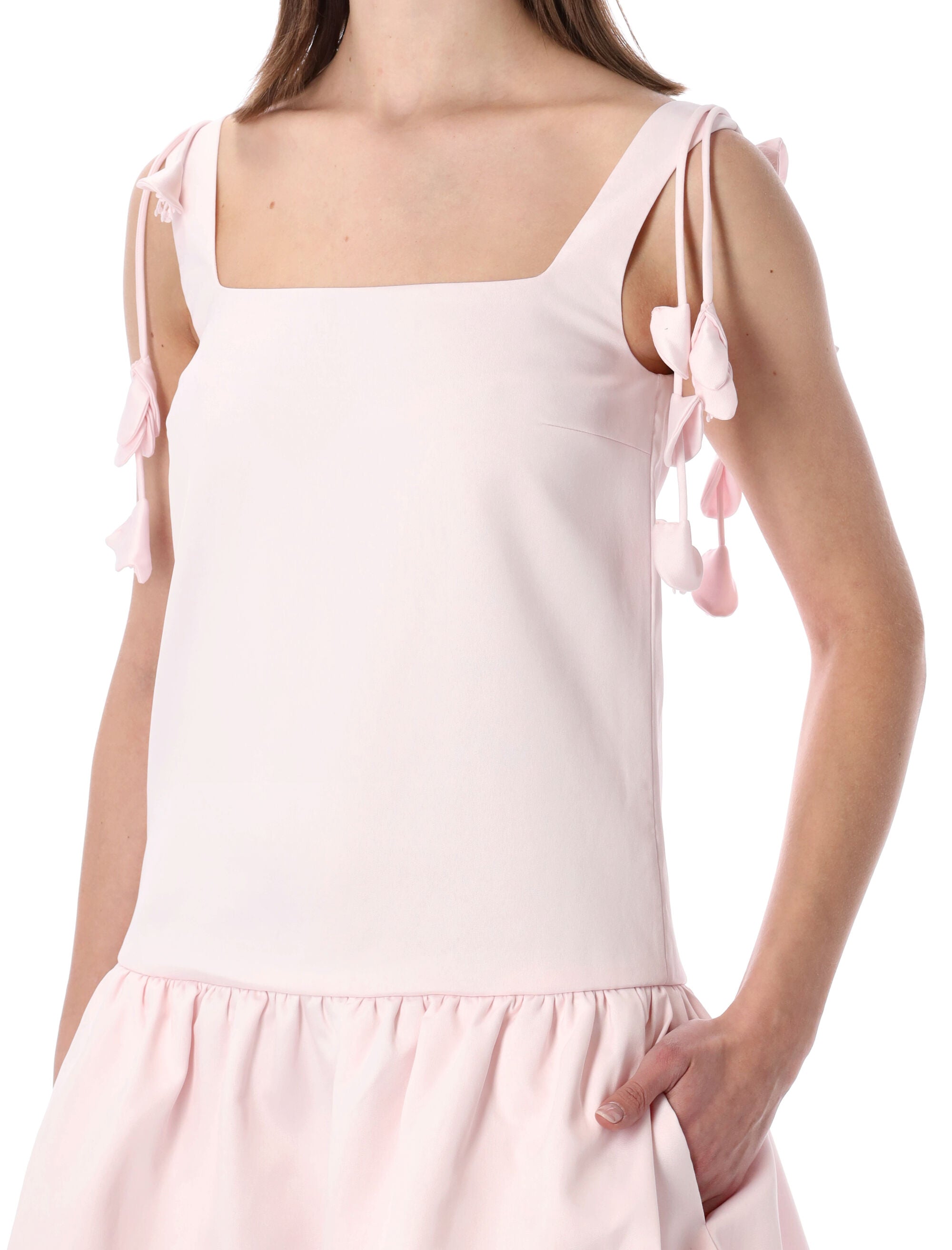 Taffeta Mini Dress With Floral Details