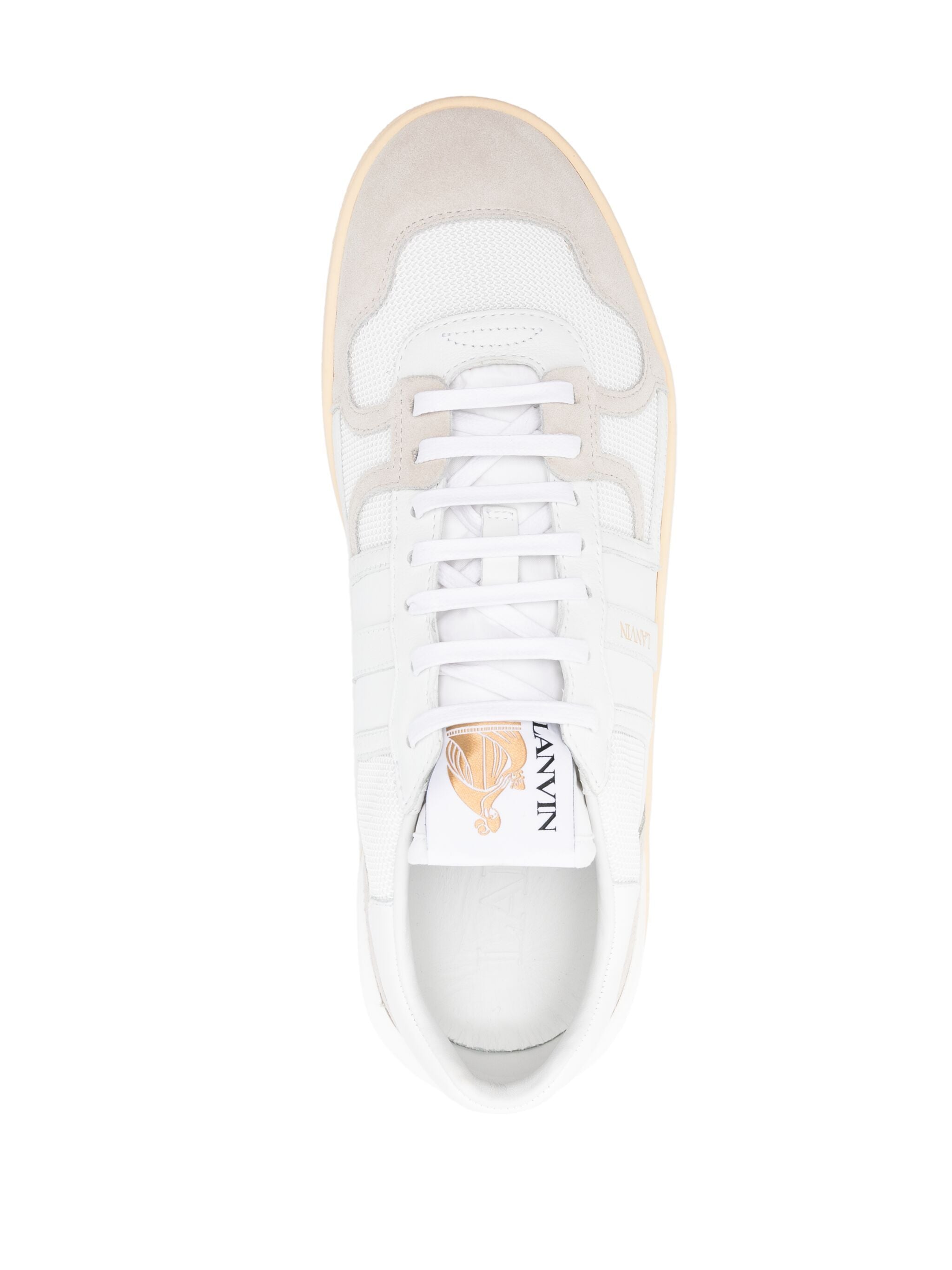 White Clay Sneakers Textured Panel Sneakers
