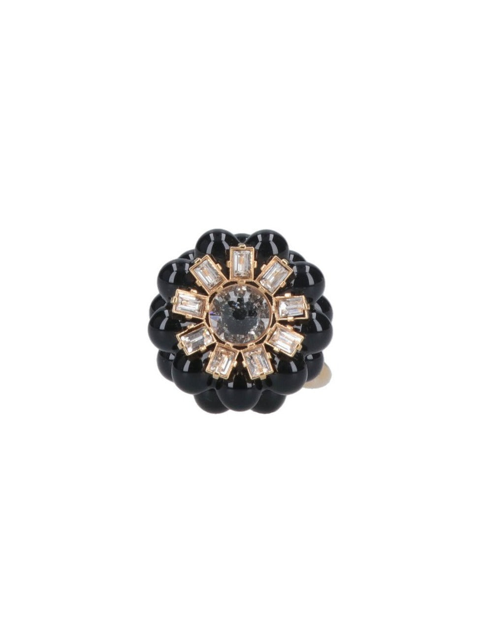 "Mûre Heirlooms" Rhinestone Ring Gold-Tone