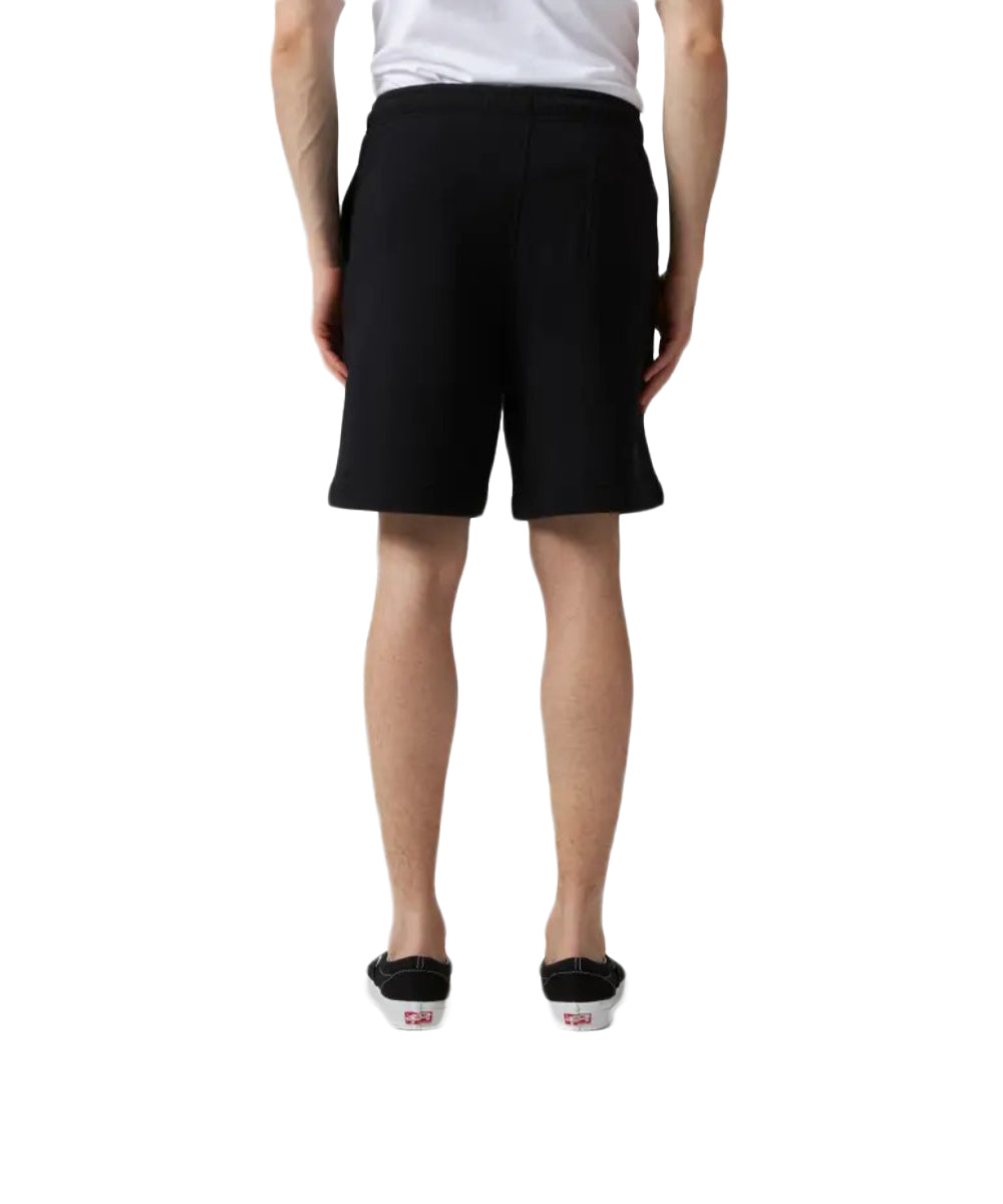 Black Cotton Shorts With Drawstring Waist And Subtle Logo