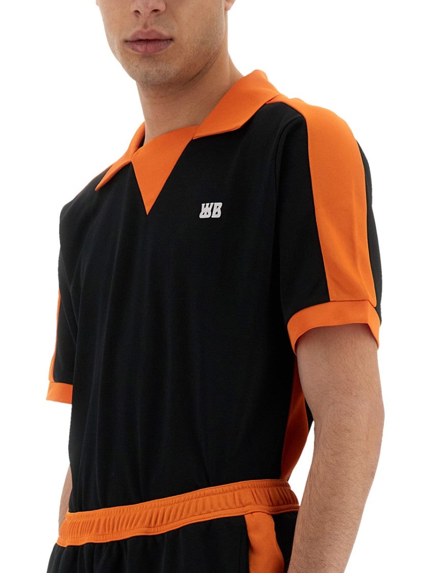 Black Contrasting Collar Polo Shirt