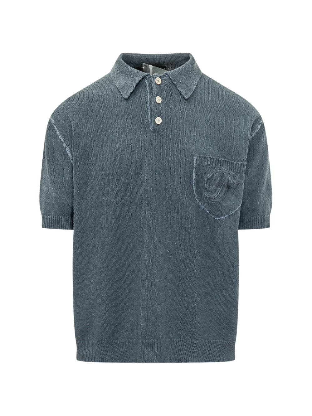 Silk And Nylon Blend Crew Neck Polo