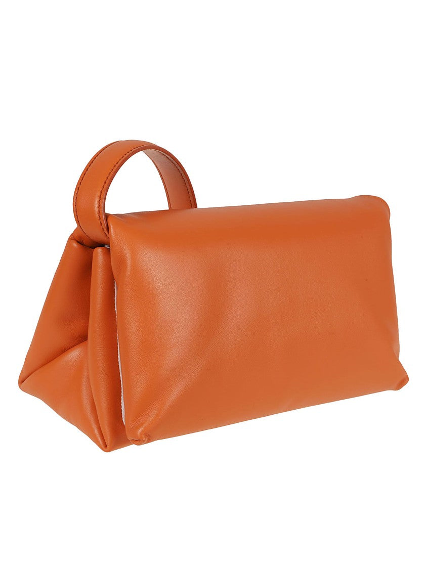 Fold-Over Calf Leather Bag With Detachable Strap