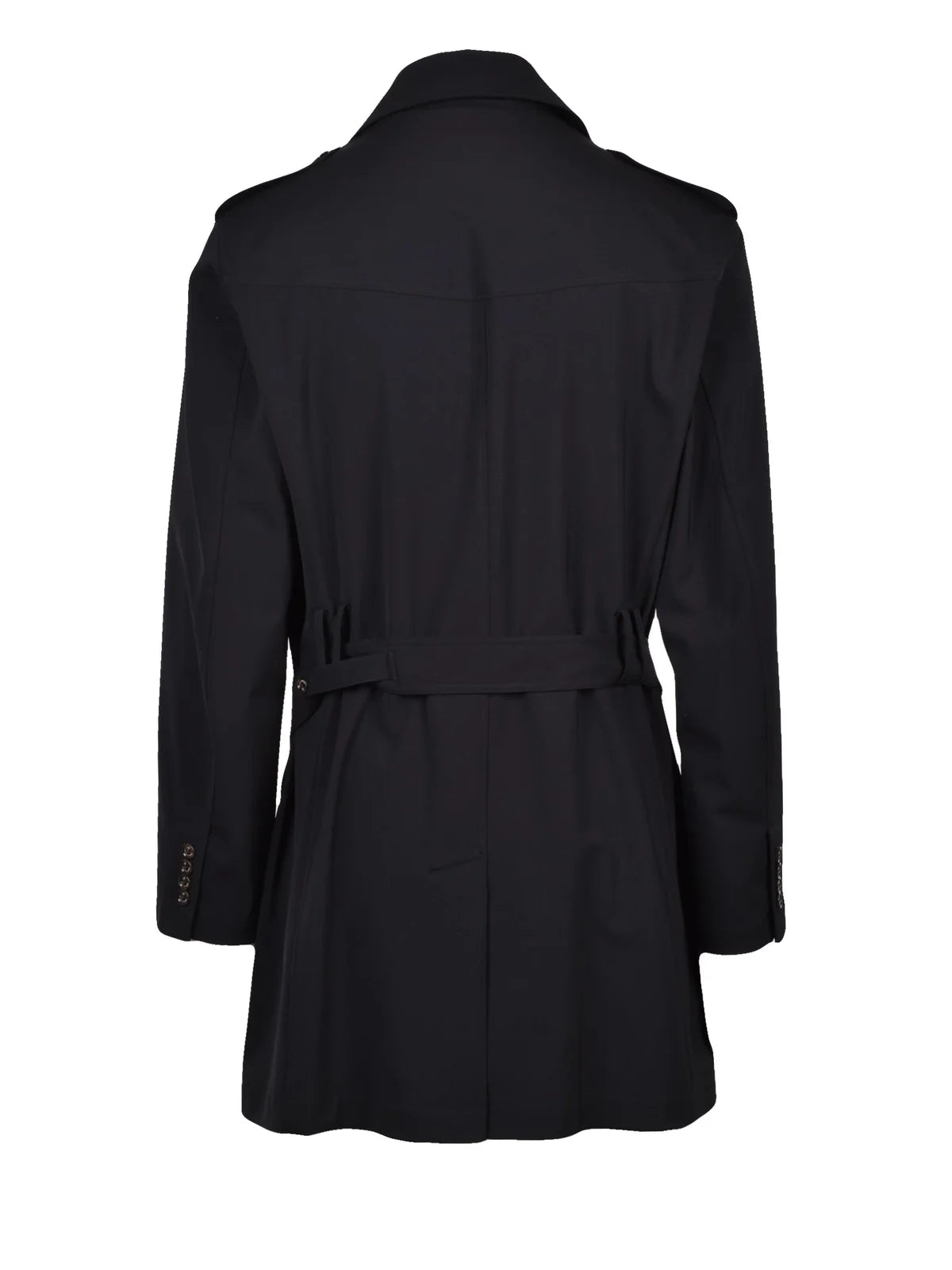 Double-Breasted Trench Coat - Black
