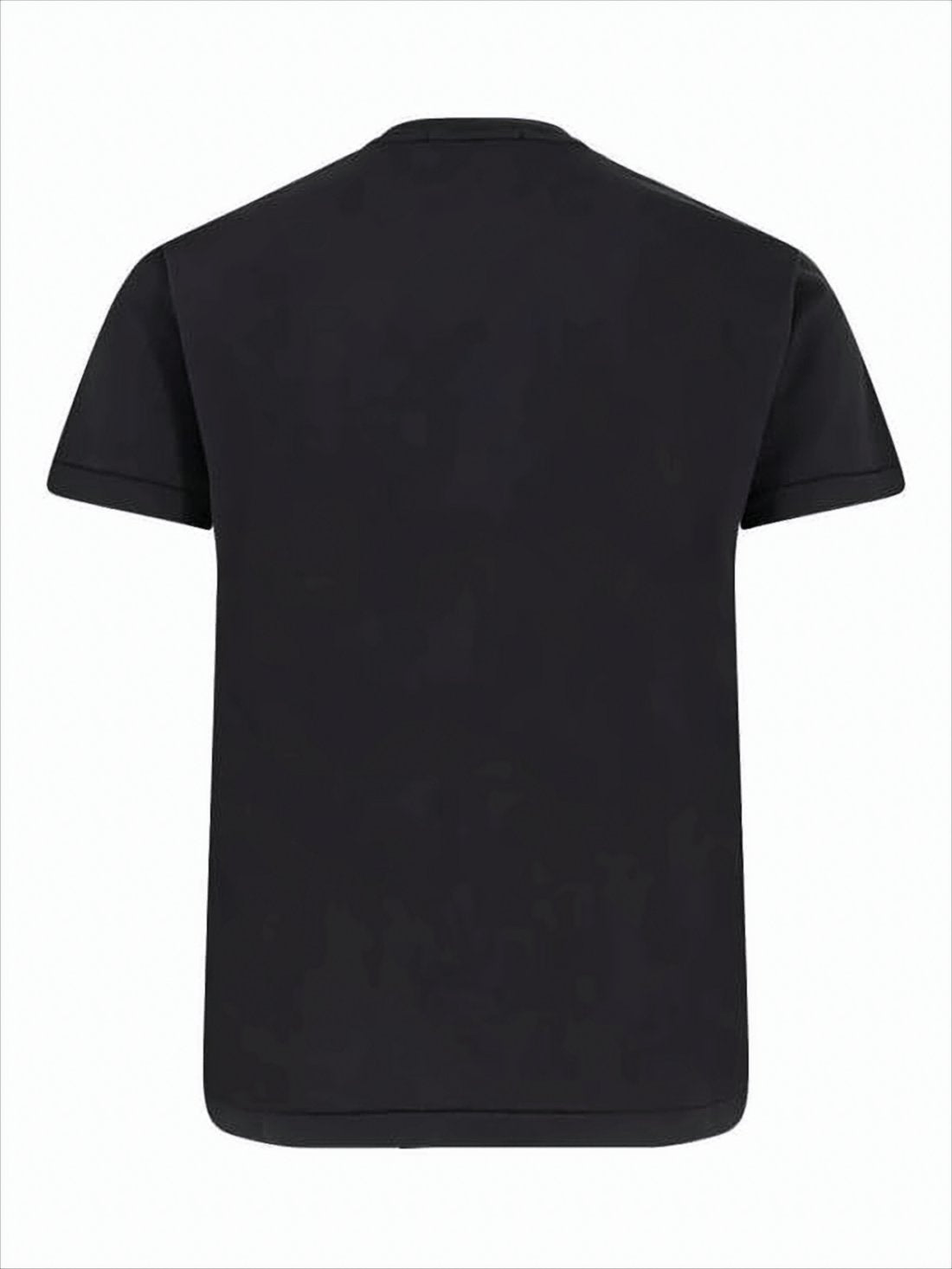 Solid Black Short-Sleeved T-Shirt with Classic Crew Neckline