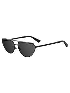 Cat-Eye Sunglasses with Lightweight Black Metal Frame