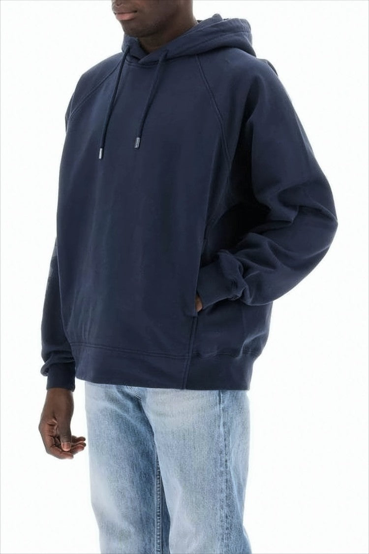 Relaxed Fit Cropped Hoodie with Raglan Sleeves
