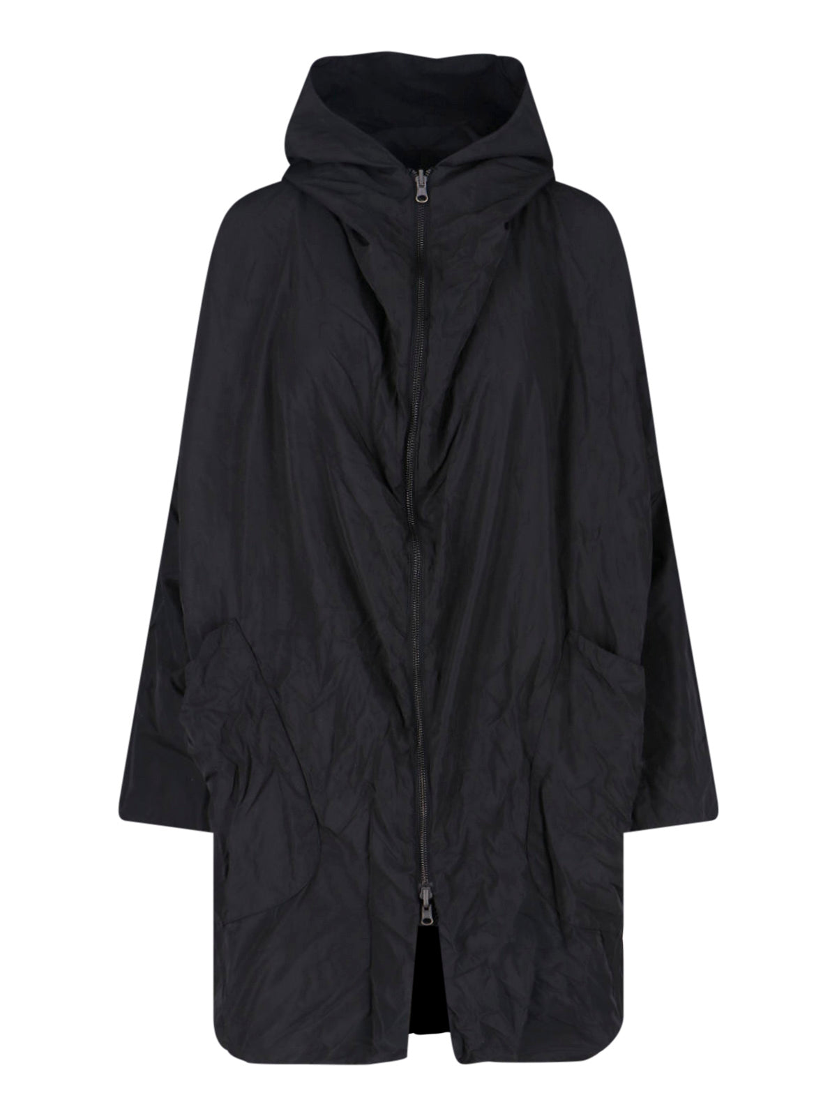 Black No-Rain Waterproof Hooded Outerwear Parka