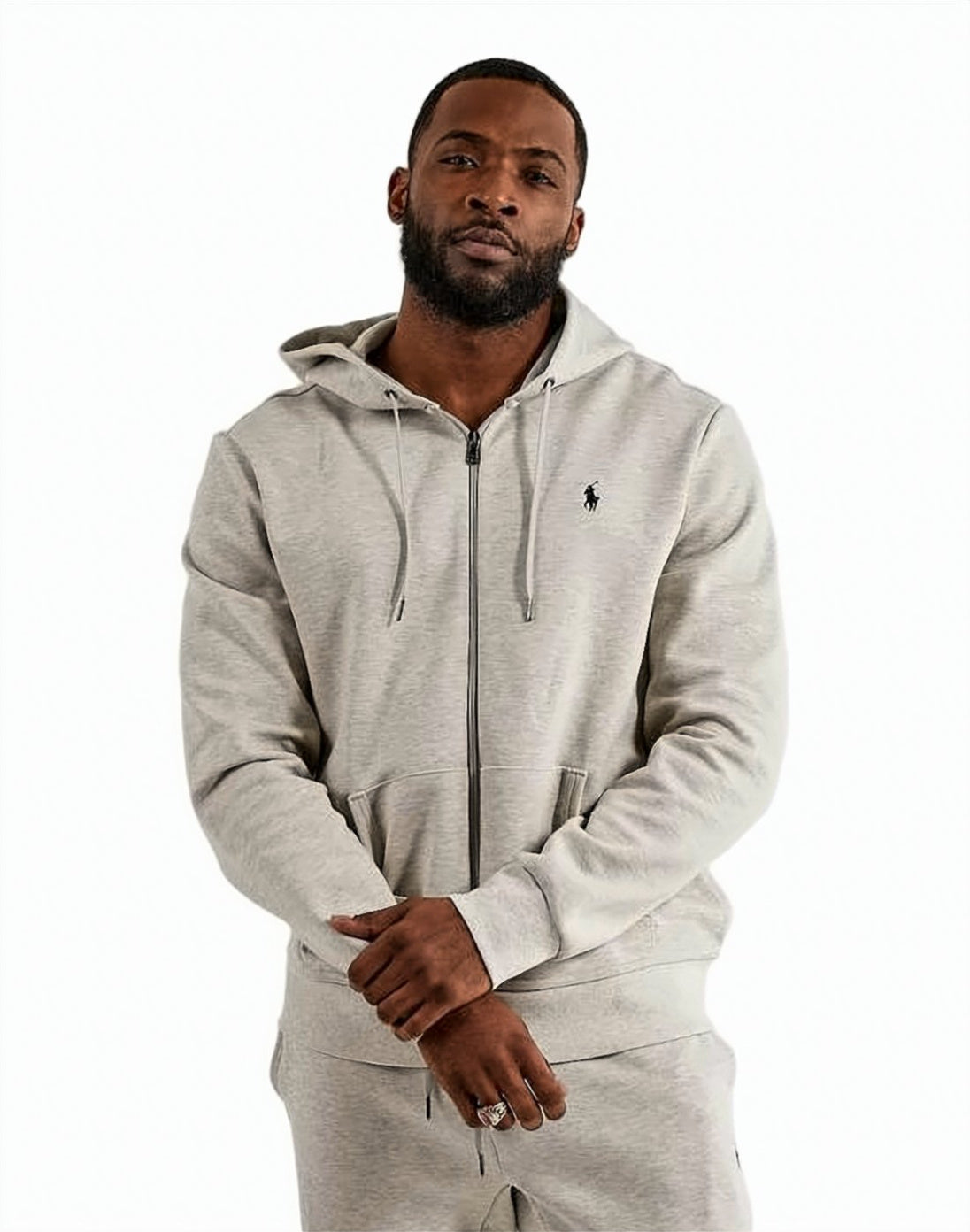 Heathered Grey Zip-Up Hoodie
