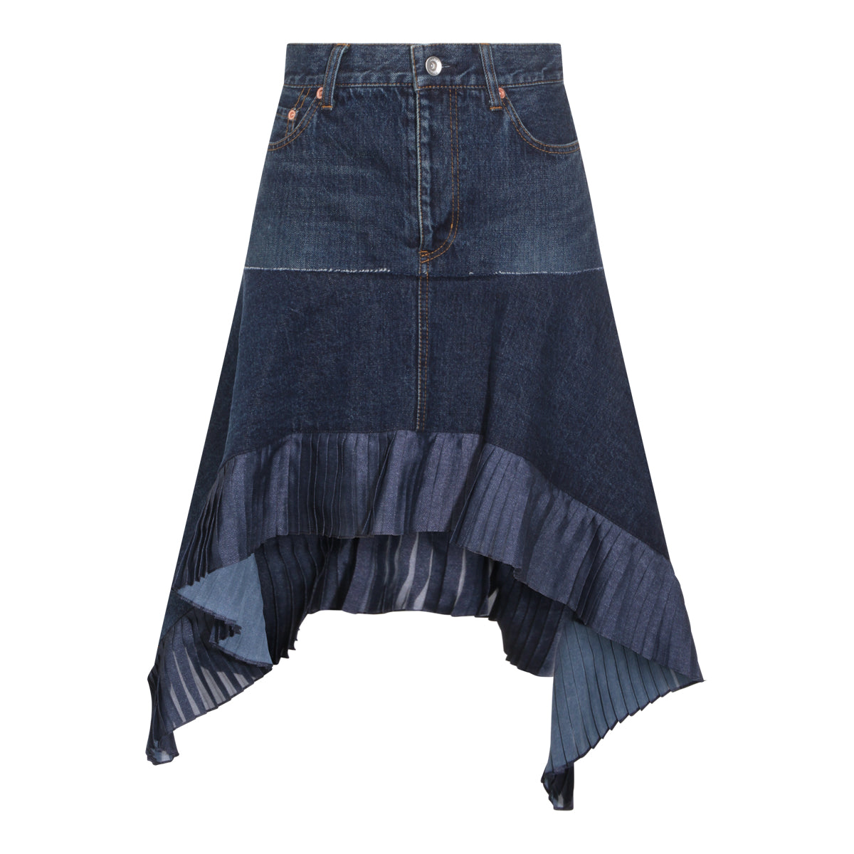 Layered Asymmetrical Skirt with Unique Textures