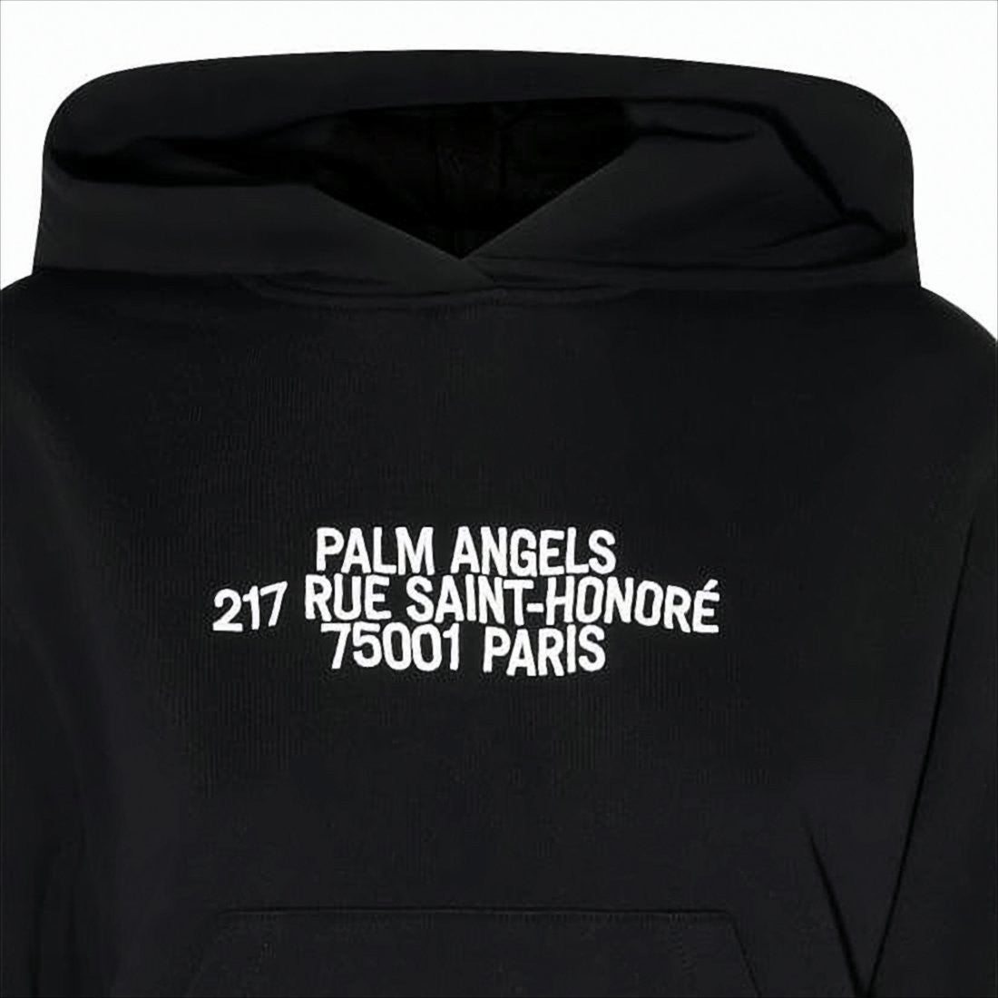 Cropped Black Pullover Hoodie with Front Kangaroo Pocket