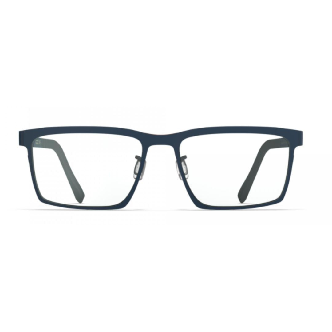 Bf1061 Irvine Deep Blue Beta Titanium Rectangular Eyeglasses with Orange Accents