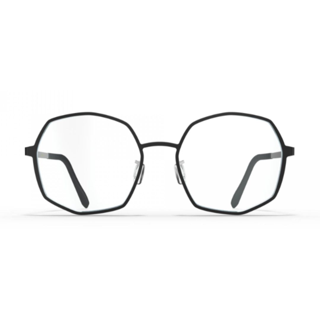 Bf1081 Sable Octagonal Black Titanium Eyeglasses with Adjustable Nose Pads