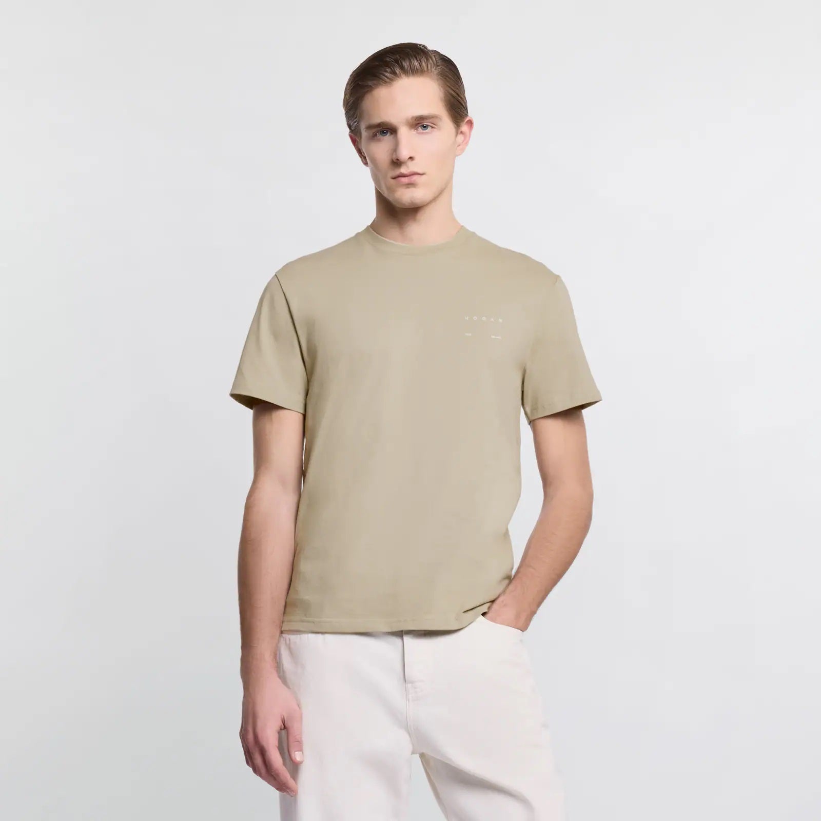 Ecru T-Shirt With Regular Fit