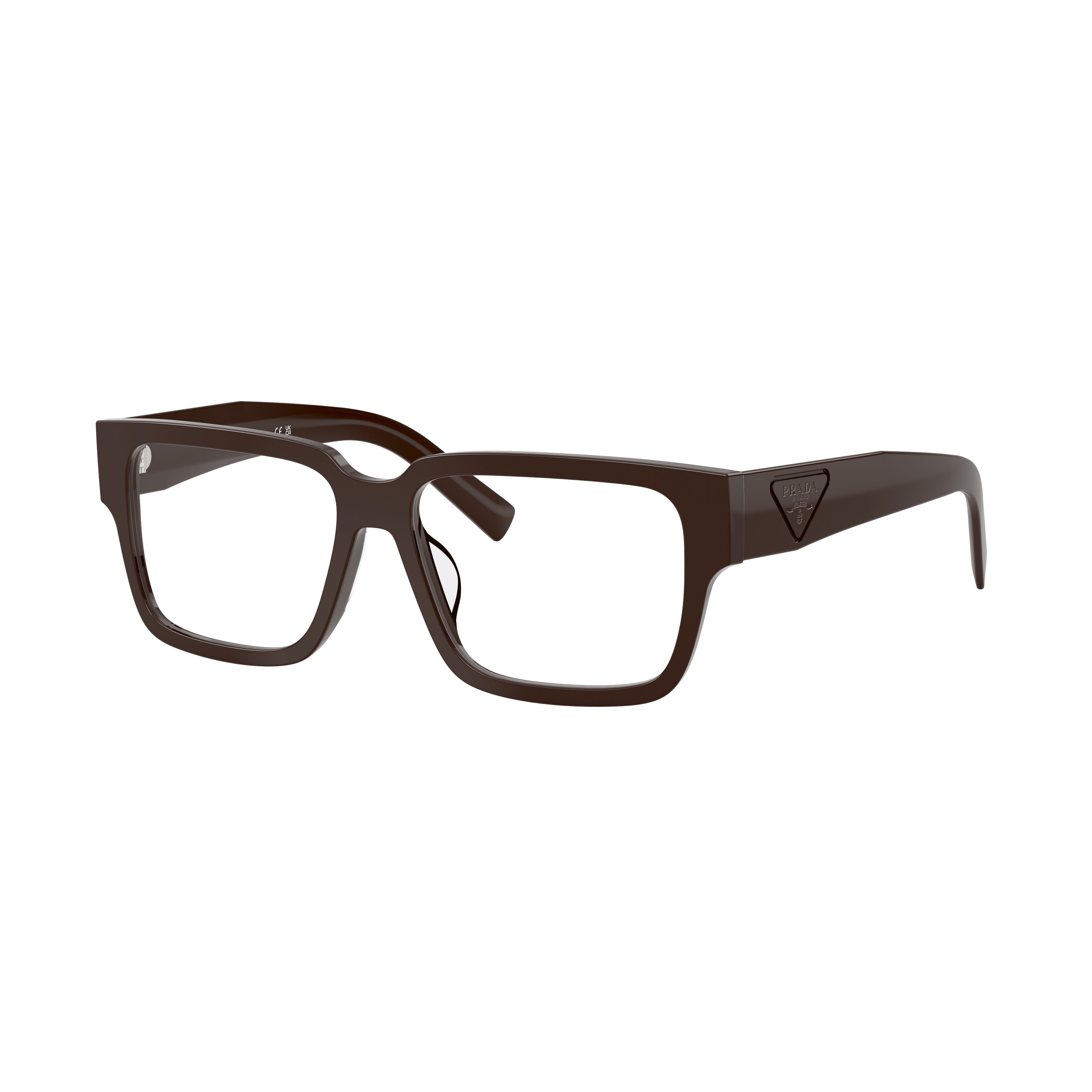 0pr D10vd Brown Rectangular Acetate Frame Eyeglasses