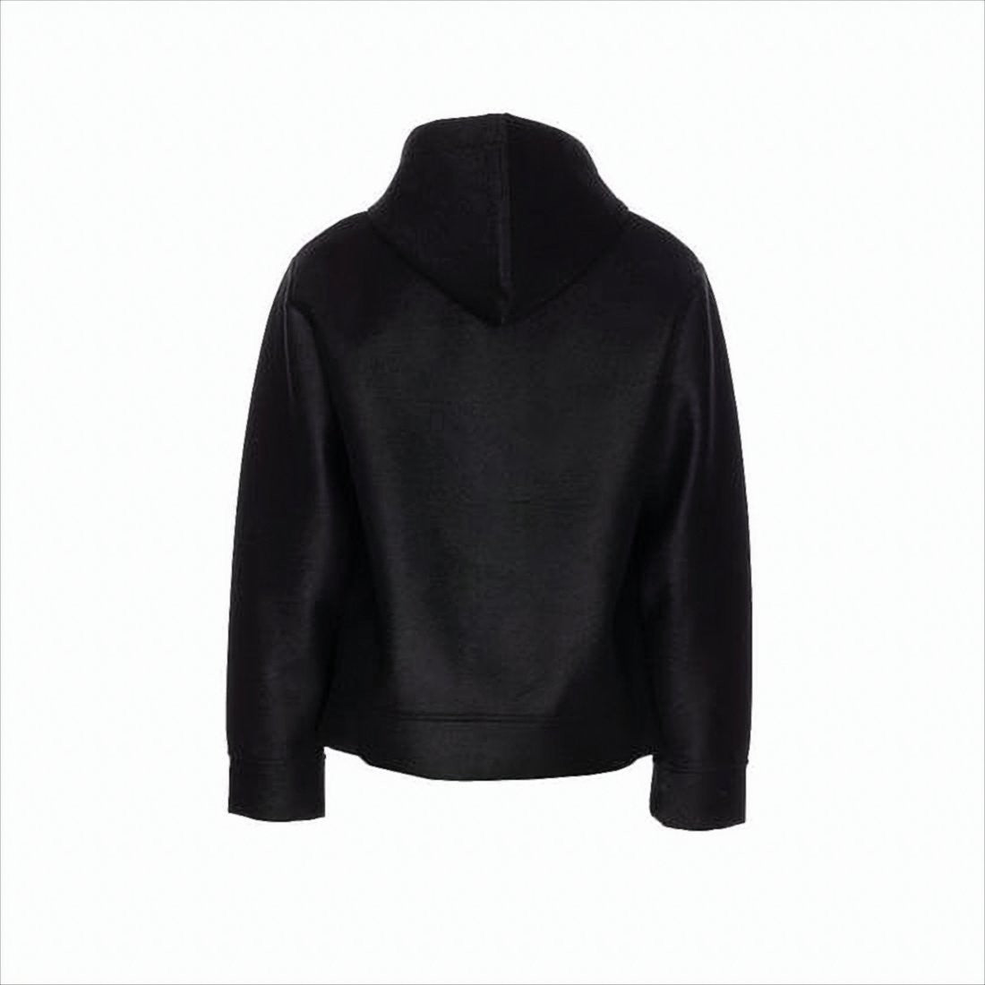 Black Hoodie with Contrasting Blue Lining