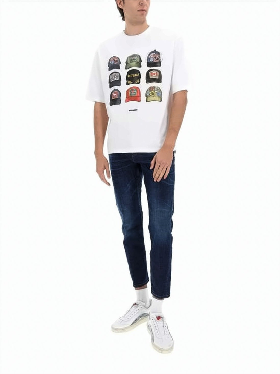 Five-Pocket Denim Pants with Tapered Leg and Indigo Wash