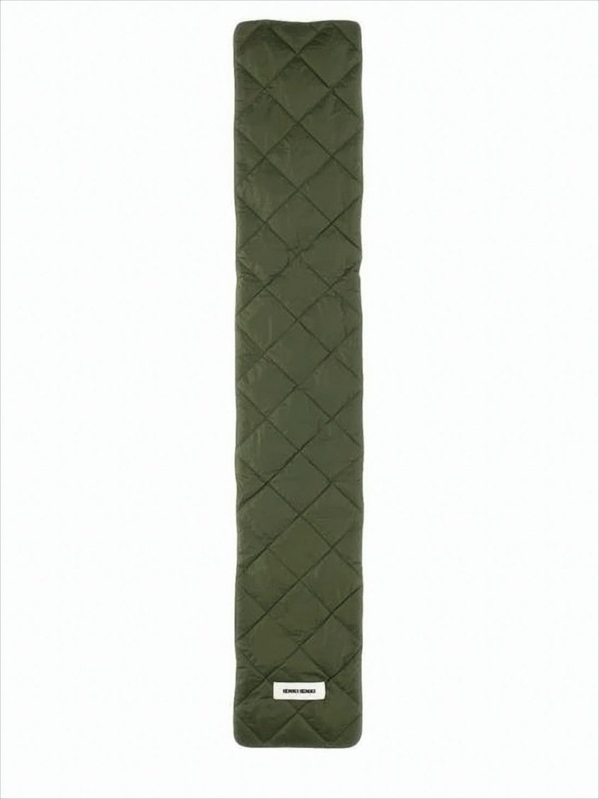 Quilted Padded Scarf With Diamond Pattern Stitching