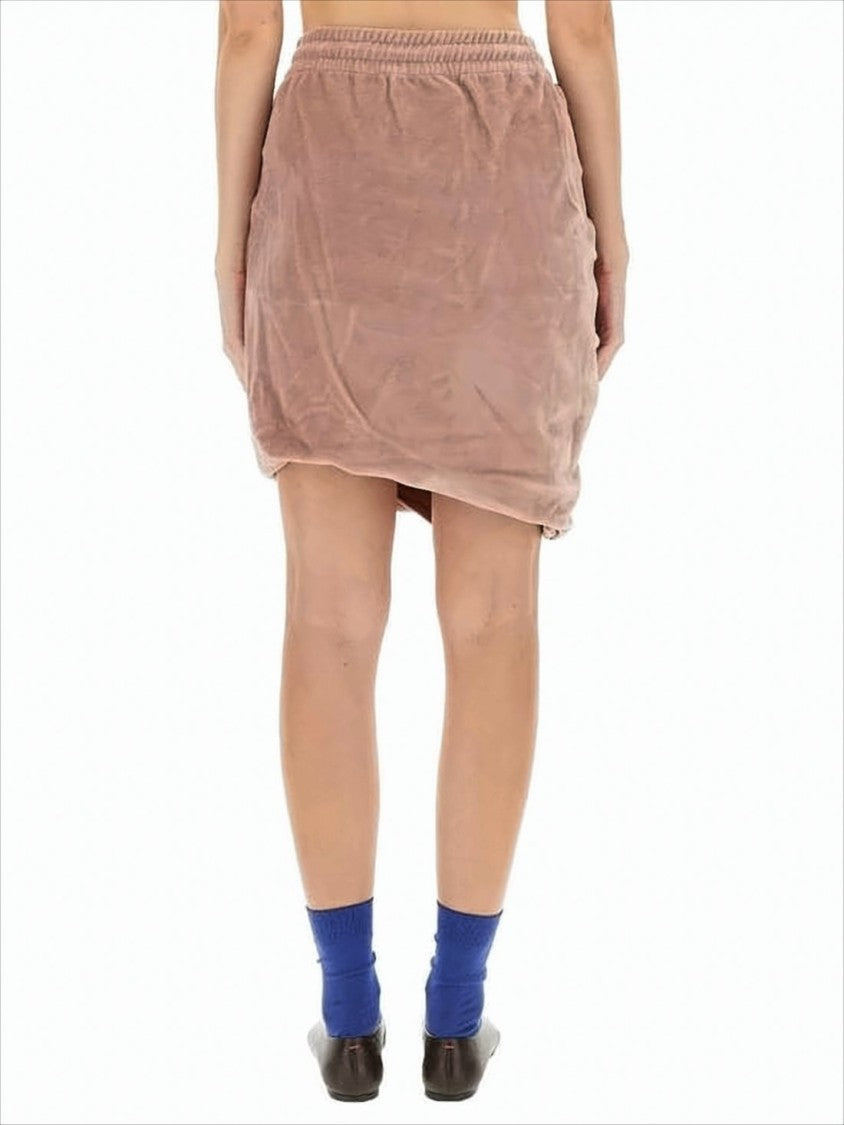 Velvety Midi Skirt with Ruched Detail