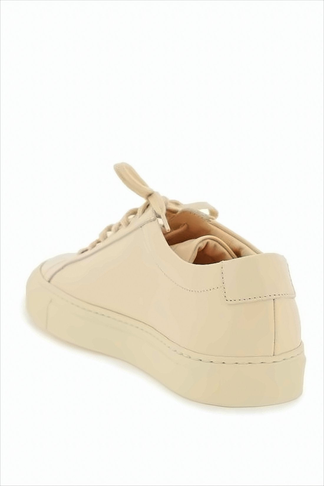 Low-Top Leather Sneakers with Seamless Design