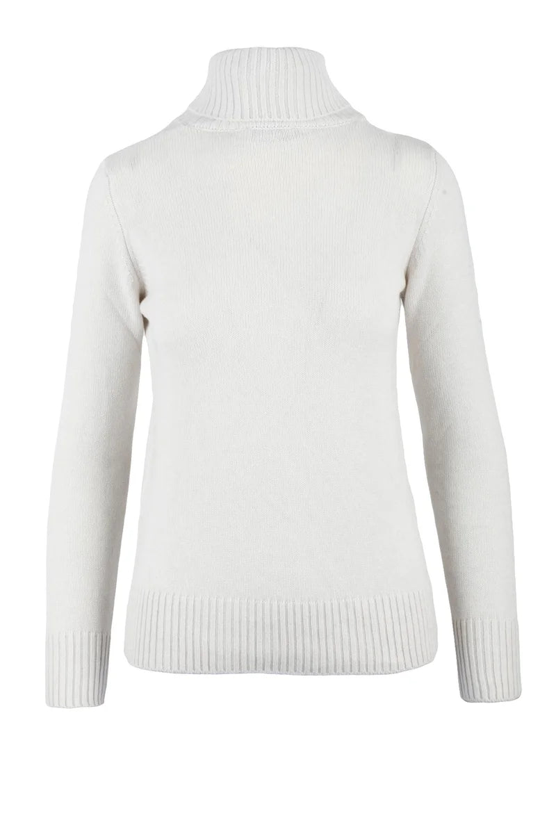 Cashmere Turtleneck Sweater - White