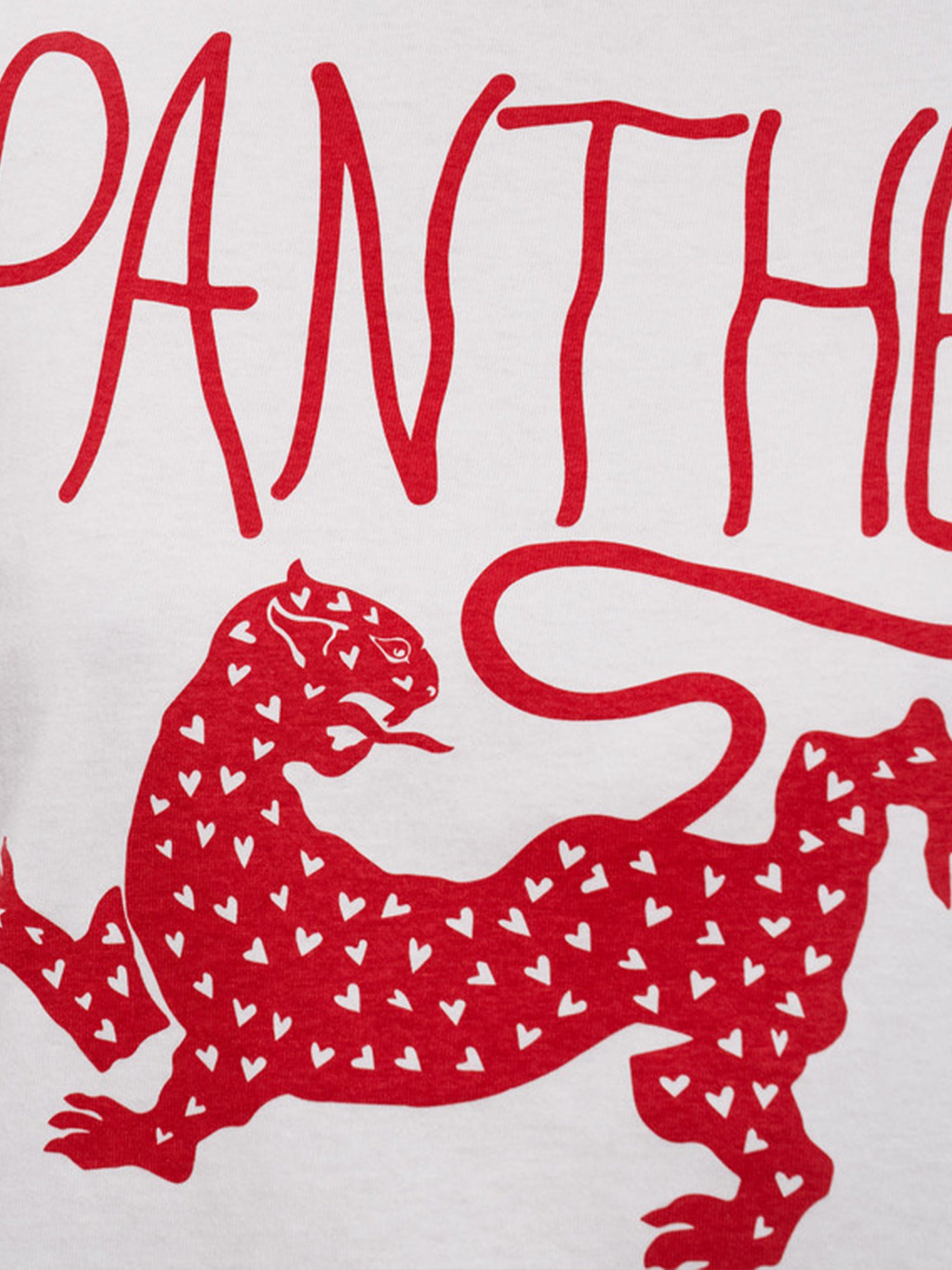 White Relaxed-Fit Panther Graphic T-shirt