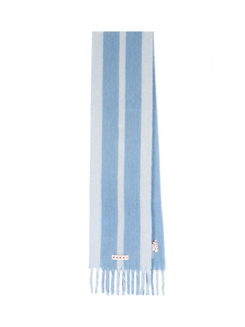 Striped Logo Scarf – Light Blue
