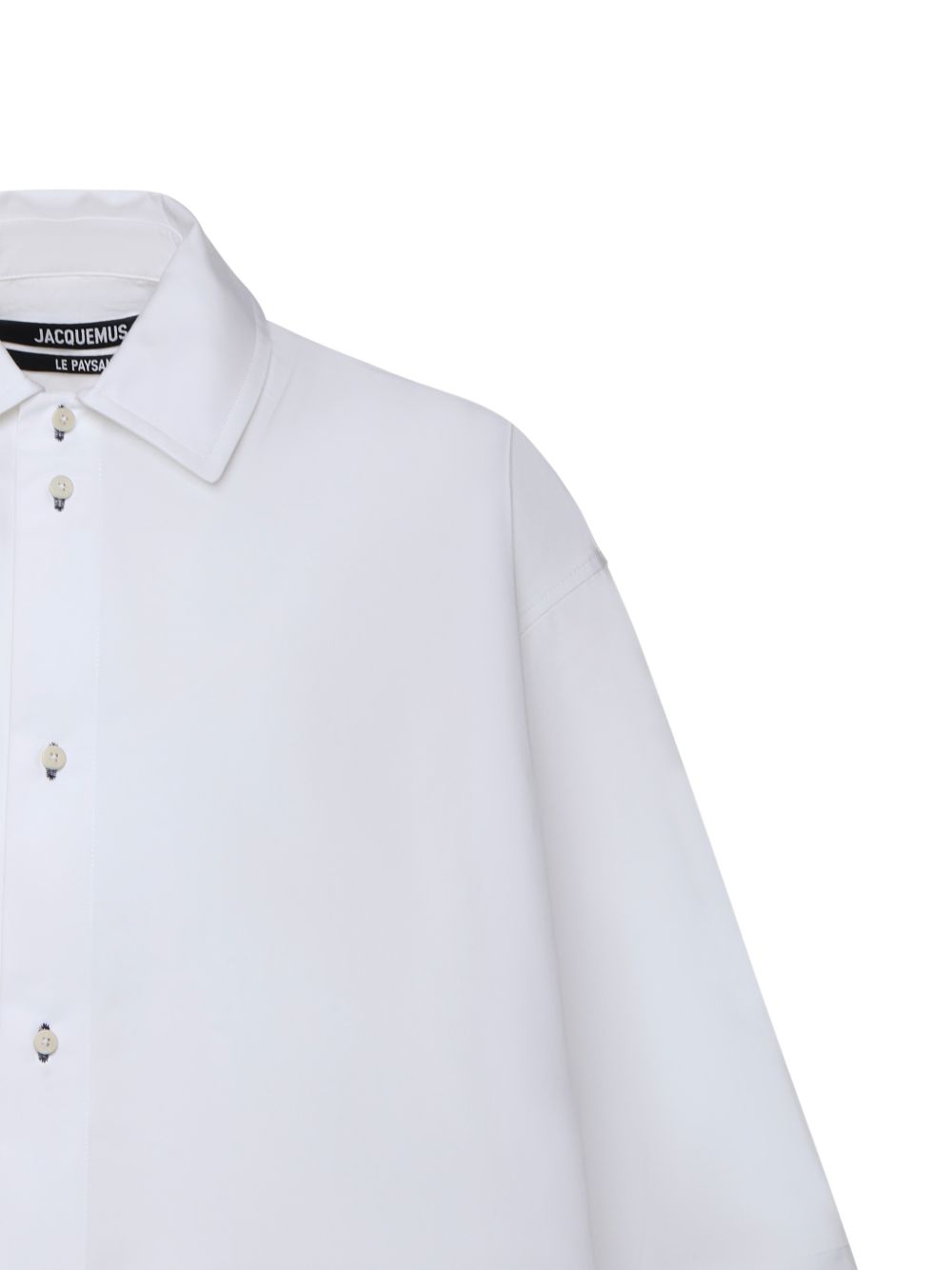 Boxy Cropped White Shirt with Pointed Collar