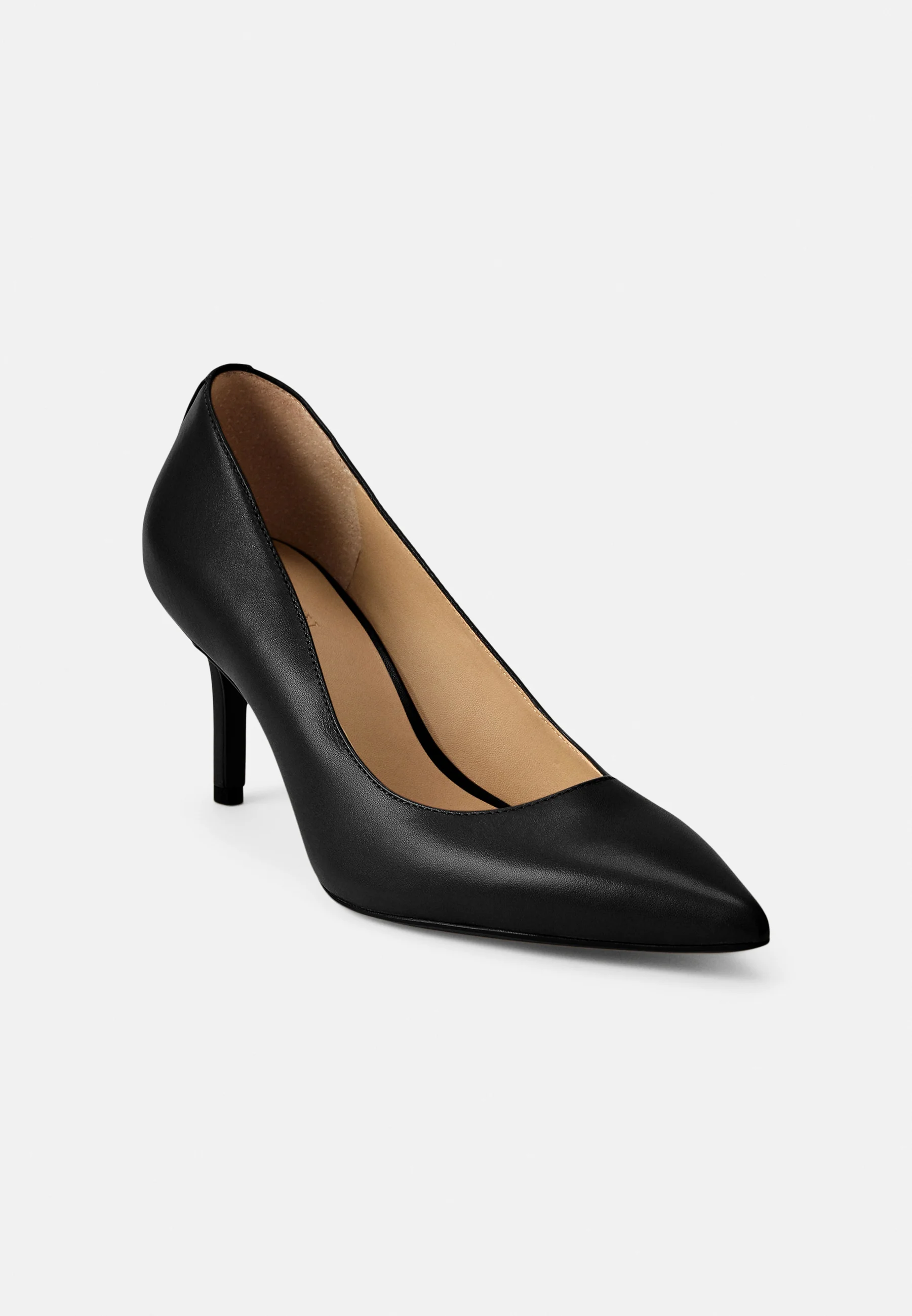 Black Lanette Smooth Calf Leather Pumps