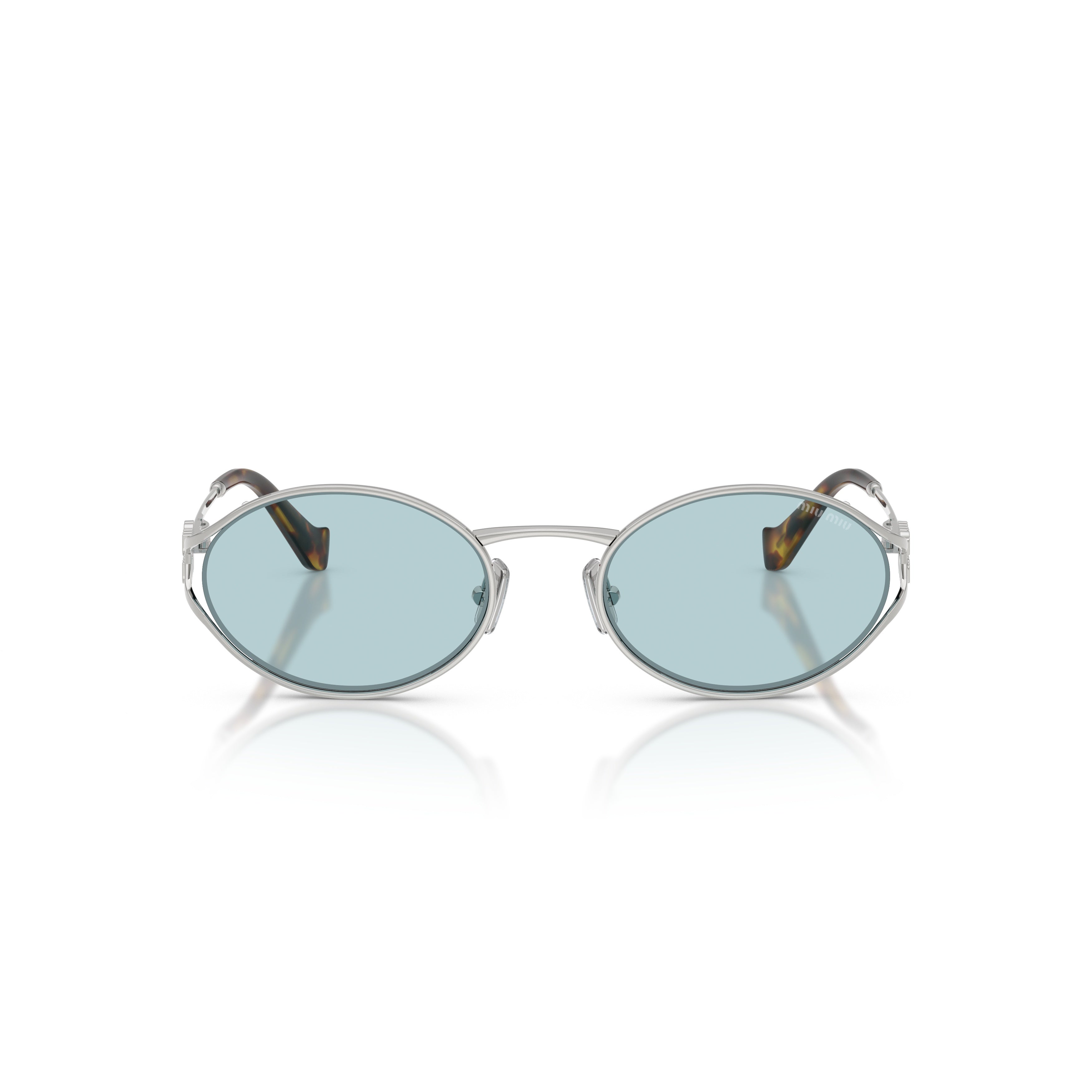 0mu 52ys Oval Blue-Tinted Sunglasses