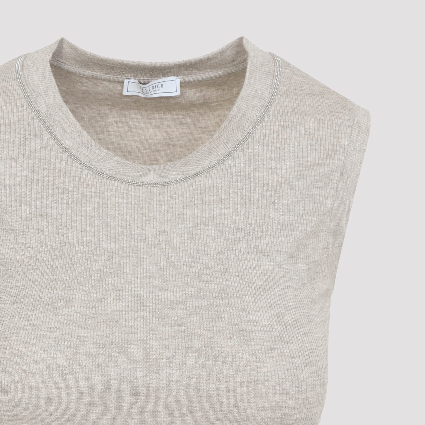 Ribbed Viscose Blend Sleeveless Top