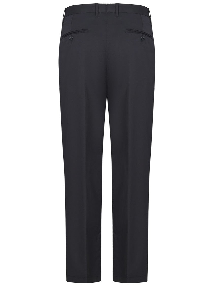 Double-Pleat Black Trousers With Tailored Silhouette