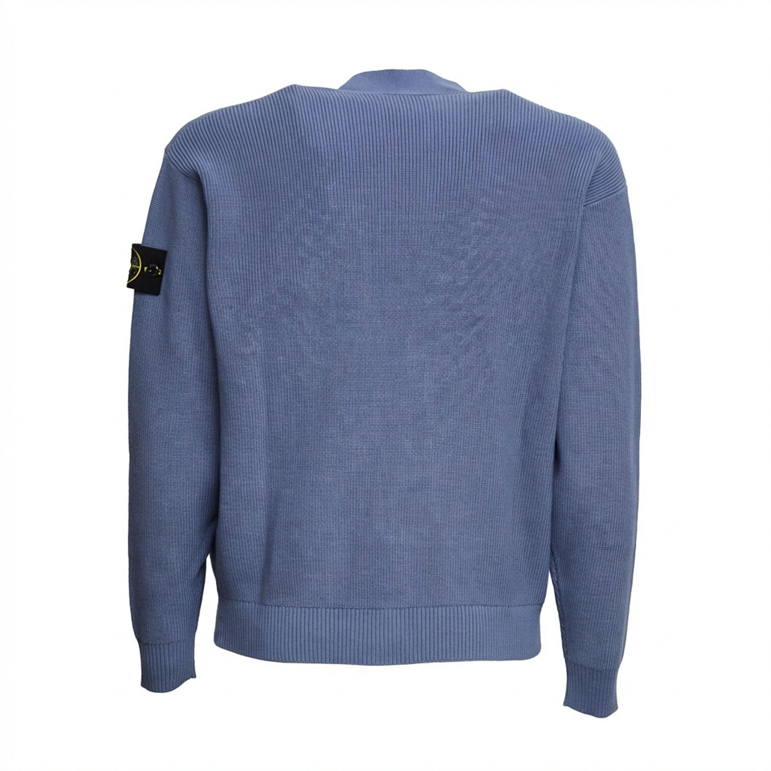 Ribbed Cotton Cardigan With V-Neck