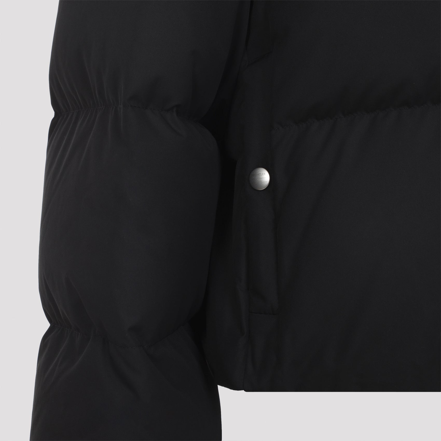 Oversized Cropped Down-Filled Jacket With High Turtle-Neck And Rib Knit Cuffs