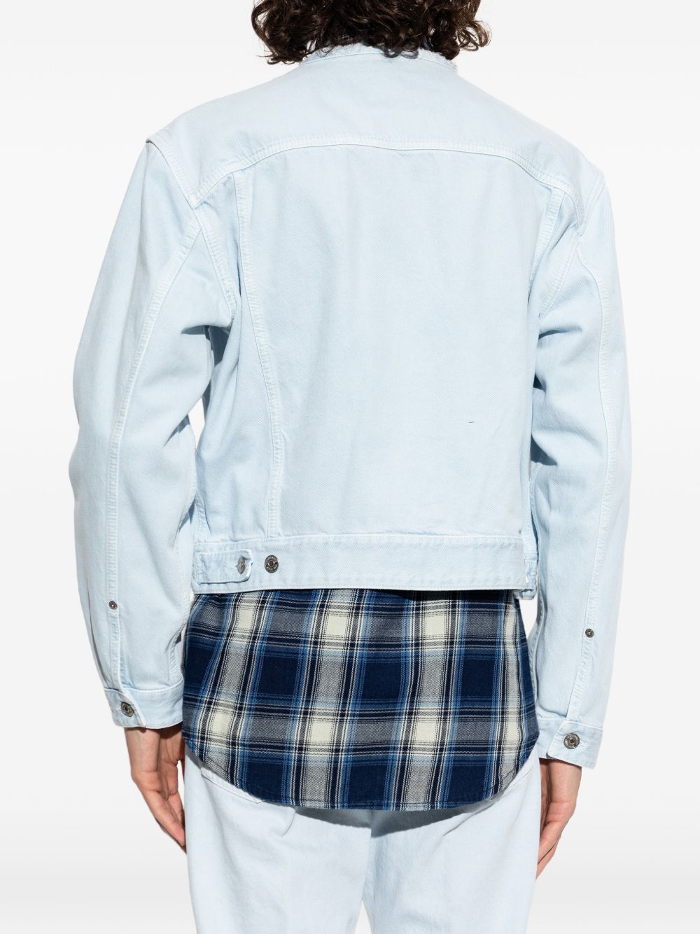 Classic Minimalist Zip Front Denim Jacket