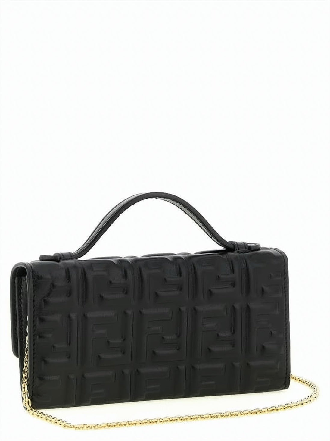 Black Geometric Pattern Lambskin Crossbody Bag