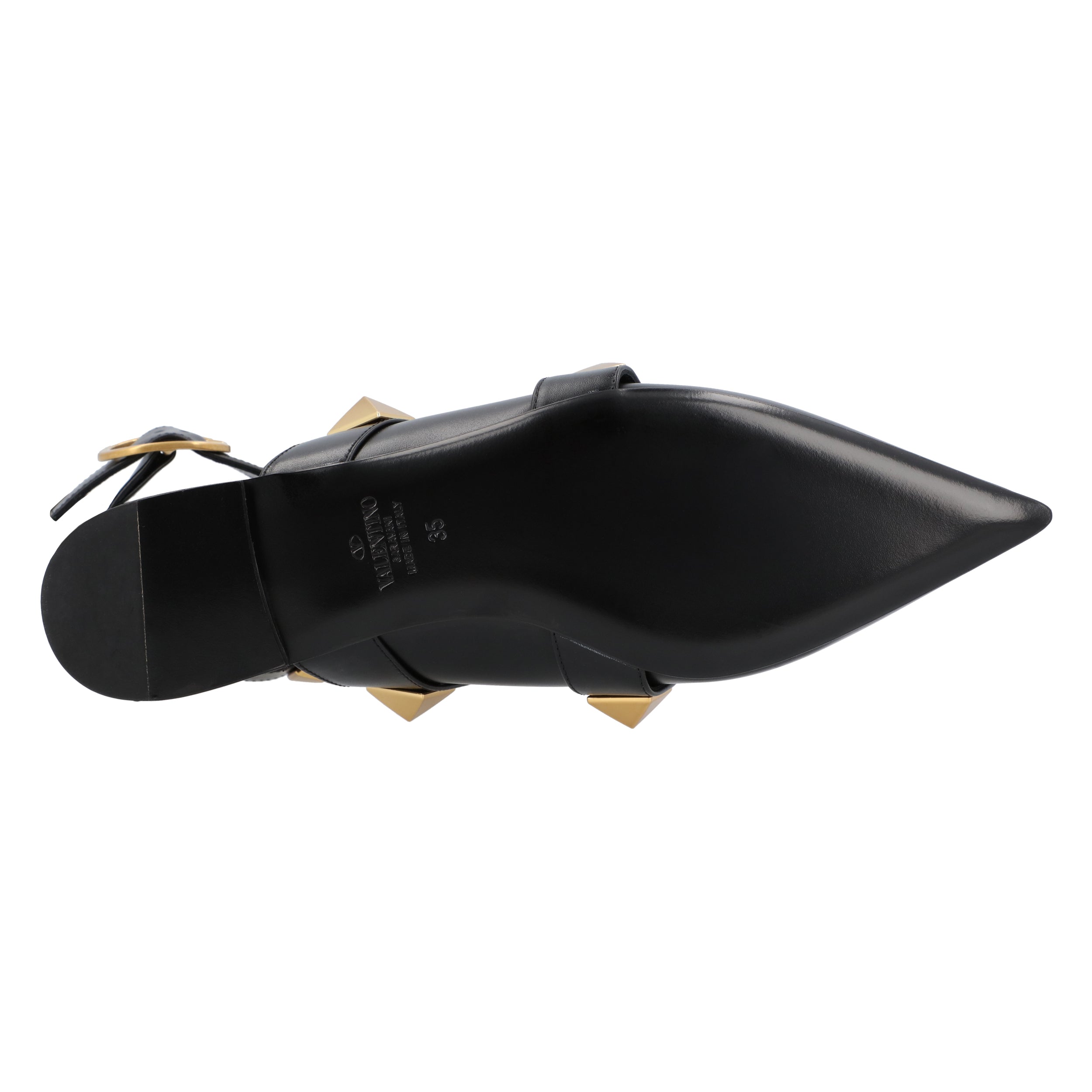 Black Ballerinas With Iconic Roman Stud Rivets