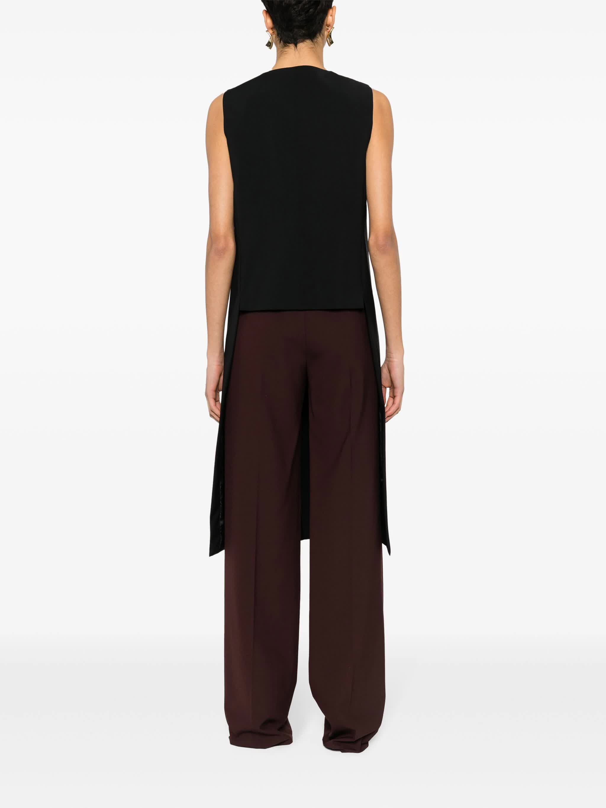 Black Gilet Sleeveless Long Wool Gilet
