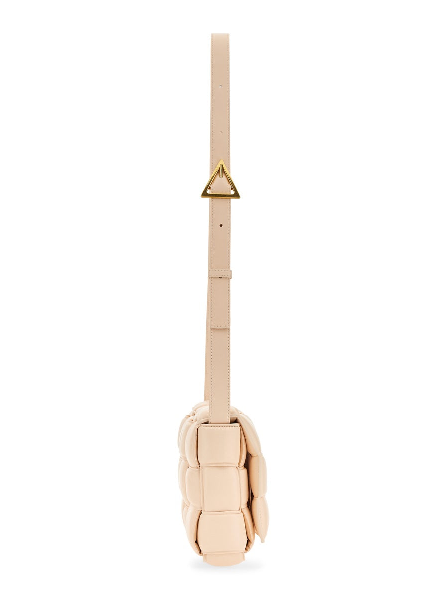 Quilted Leather Padded Cassette Bag with Adjustable Strap
