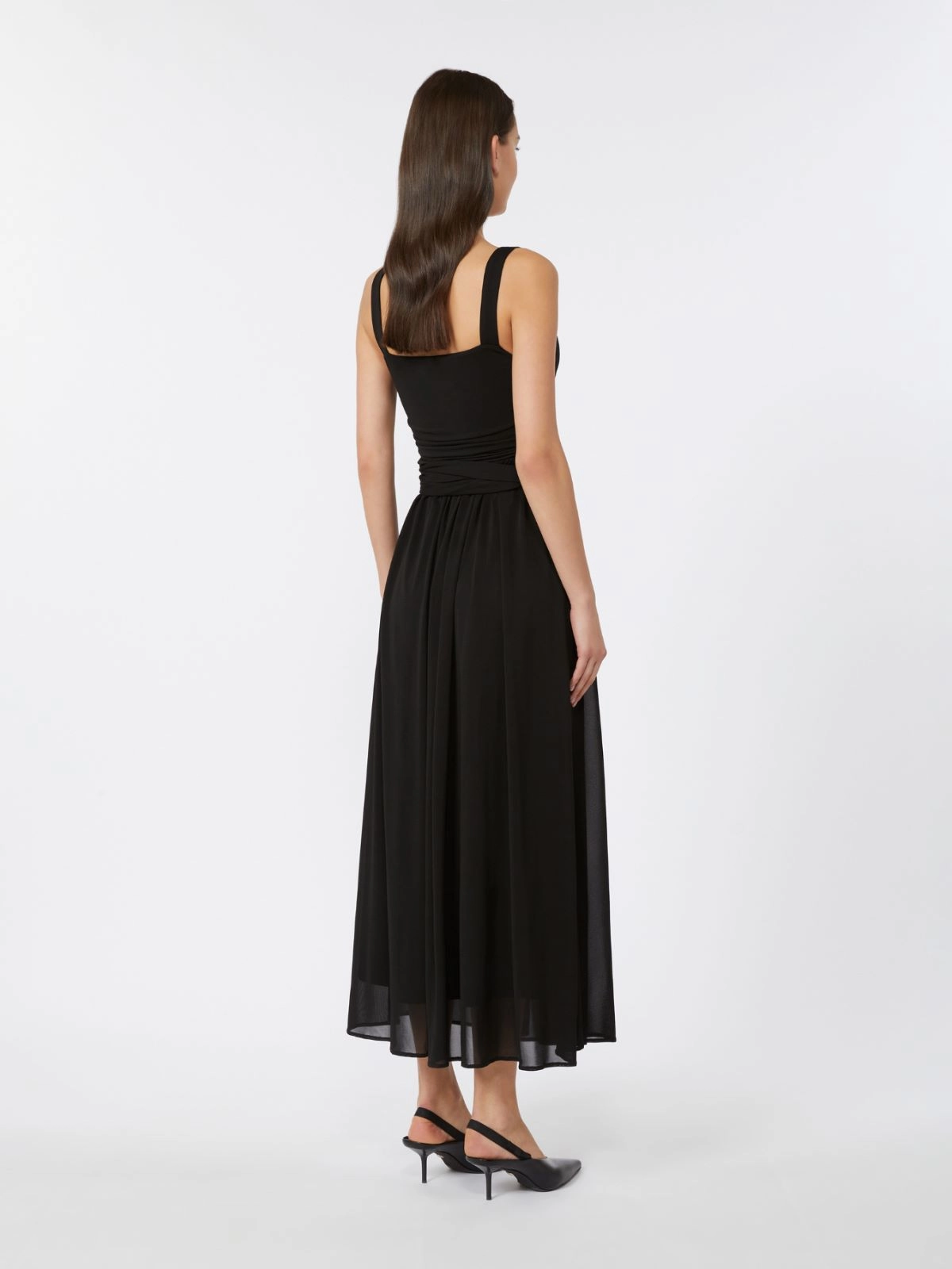 Midi Dress With Deep V-Neckline