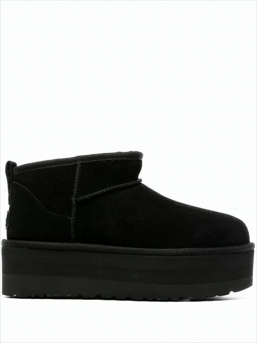 Ankle-High Suede Boots with Wool Lining