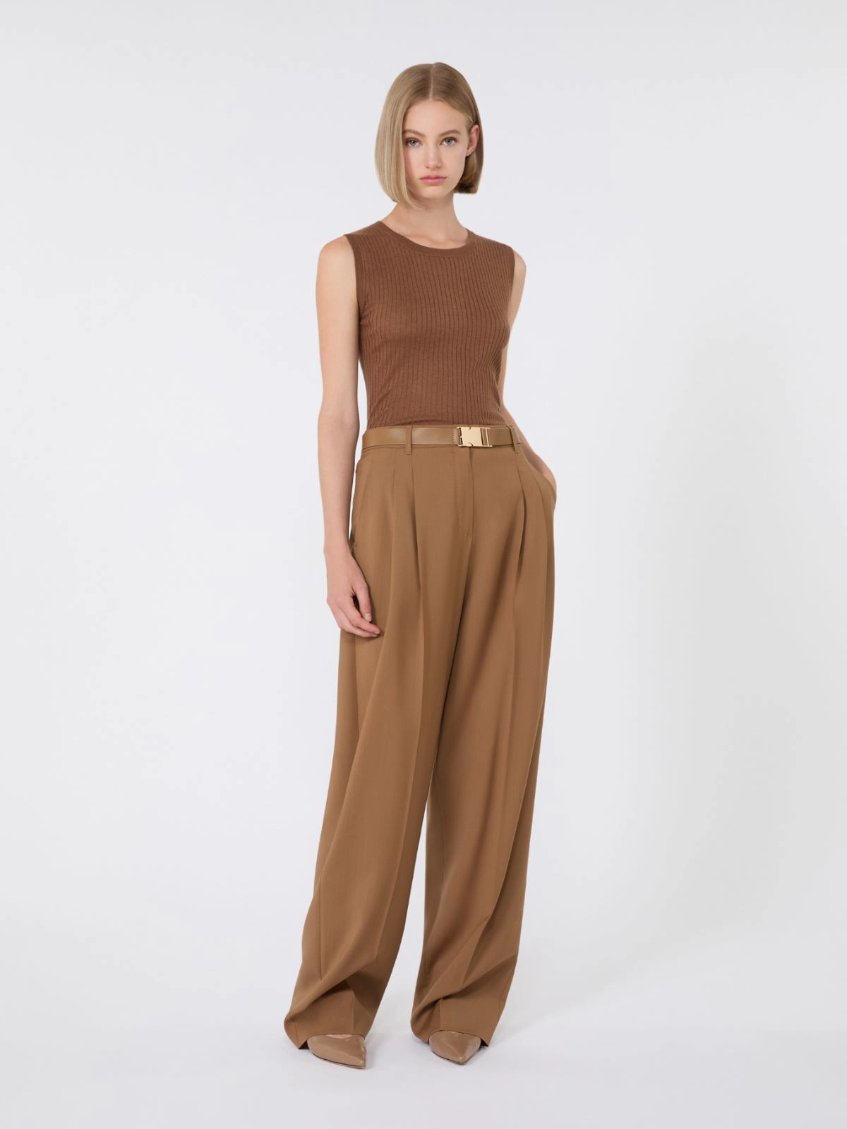Timeless Beige Ribbed Knit Tank Top