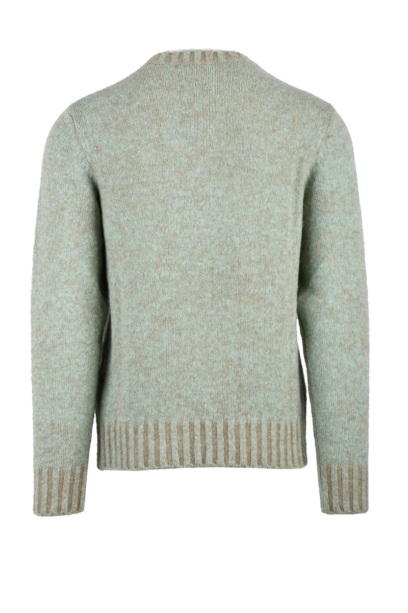 Crew Neck Sweater Green/Brown