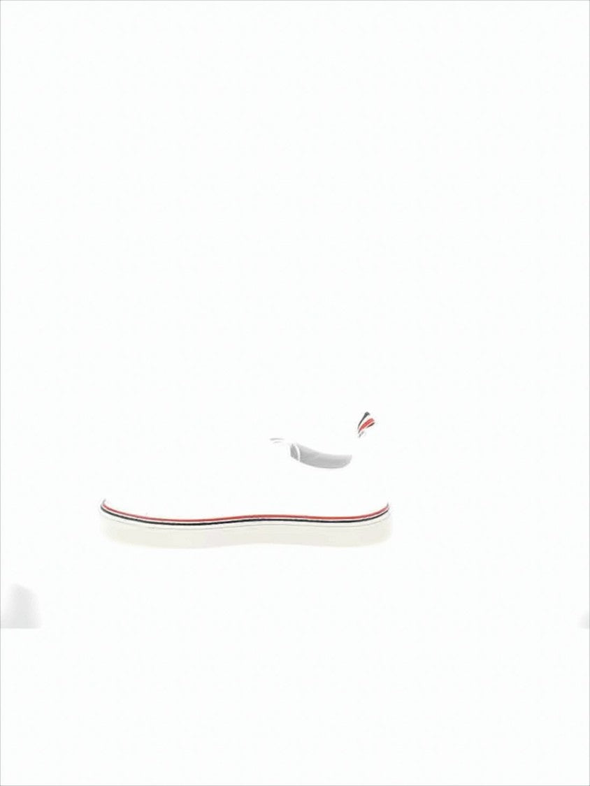 Low-Top Calf Leather Sneakers with Stripe Accents