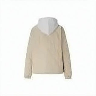 Quilted Beige Jacket with Light Grey Hood