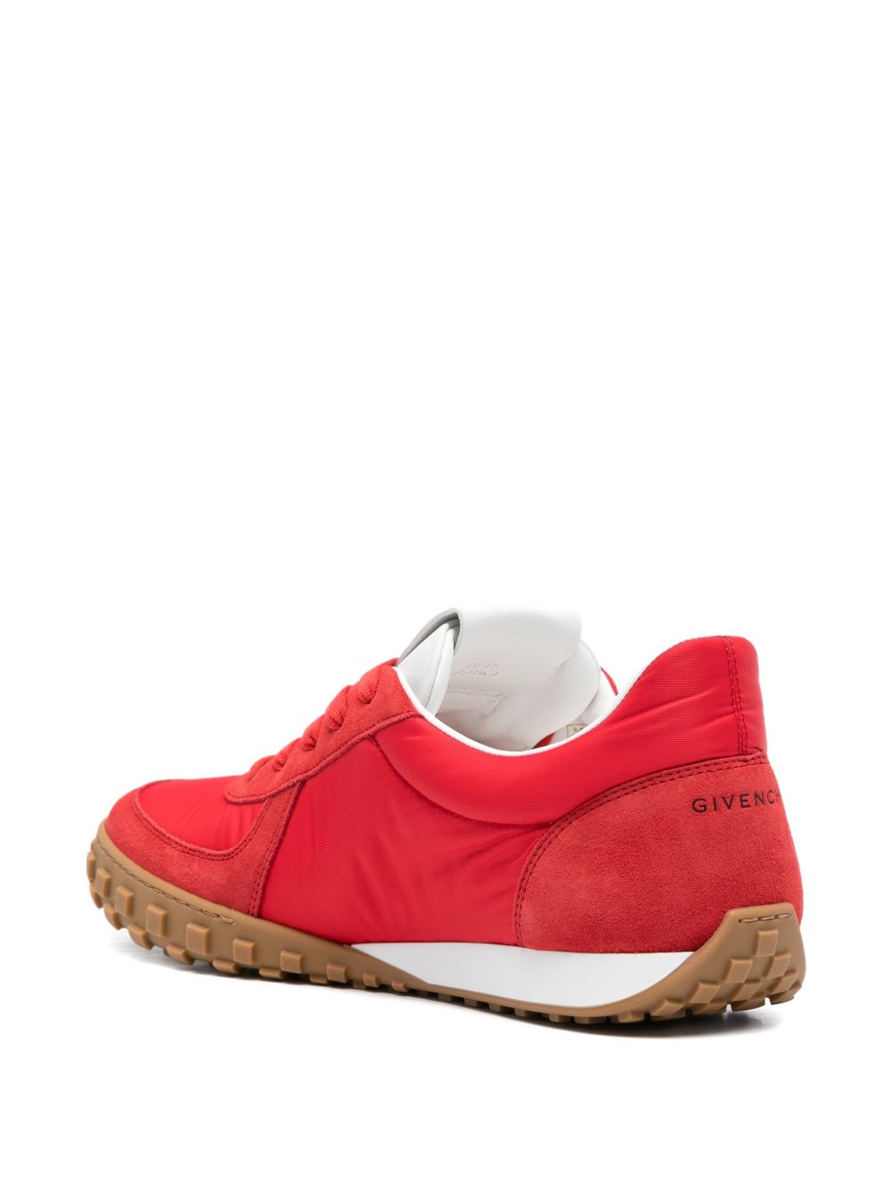 Red Suede Panelled Sneakers