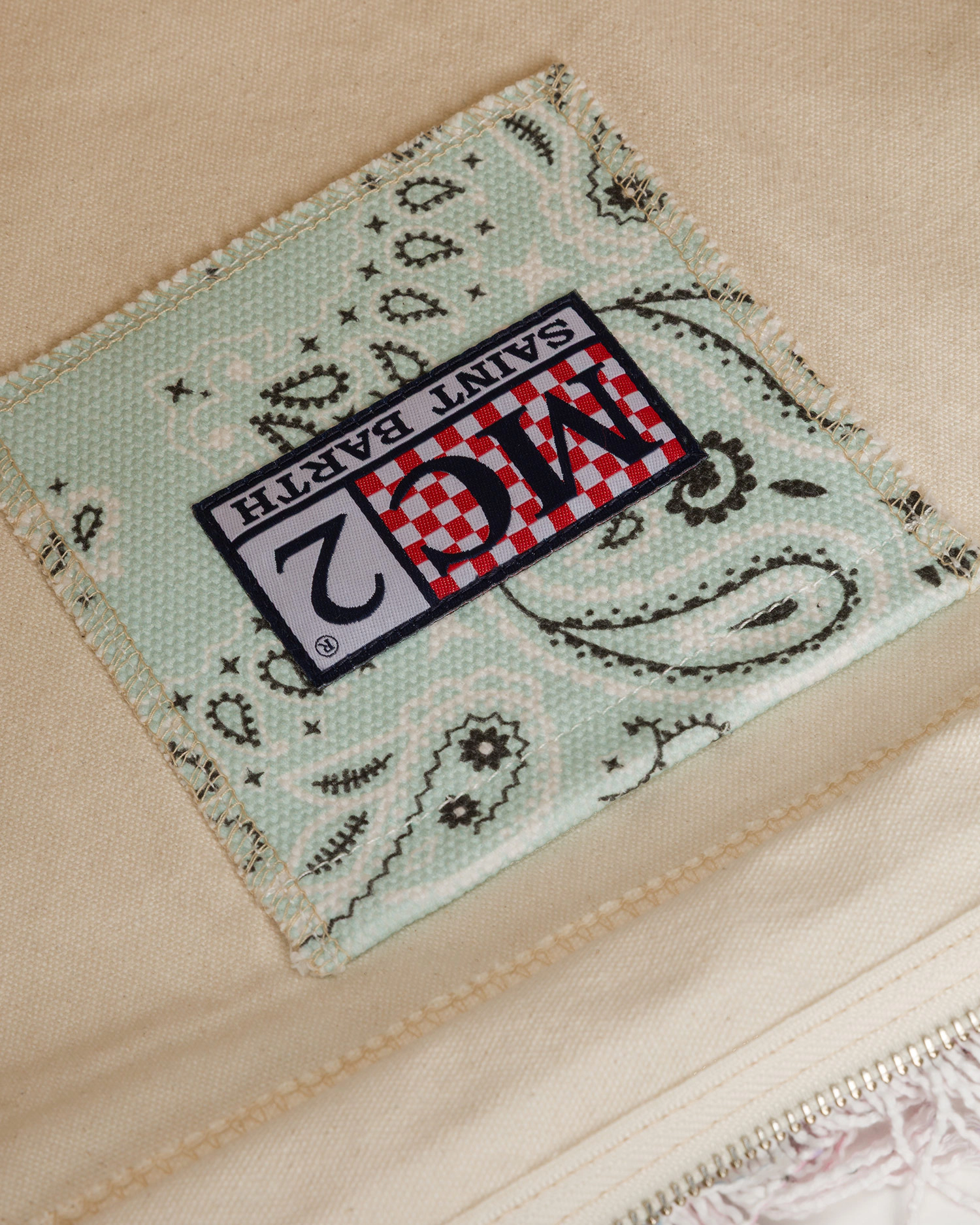 Patchwork Tote Bag with Frayed Edges