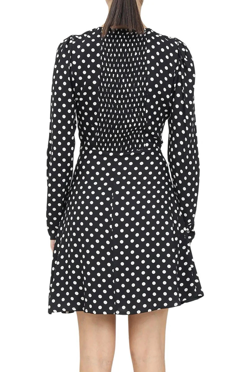 Flared Dress Viscose - Black/White